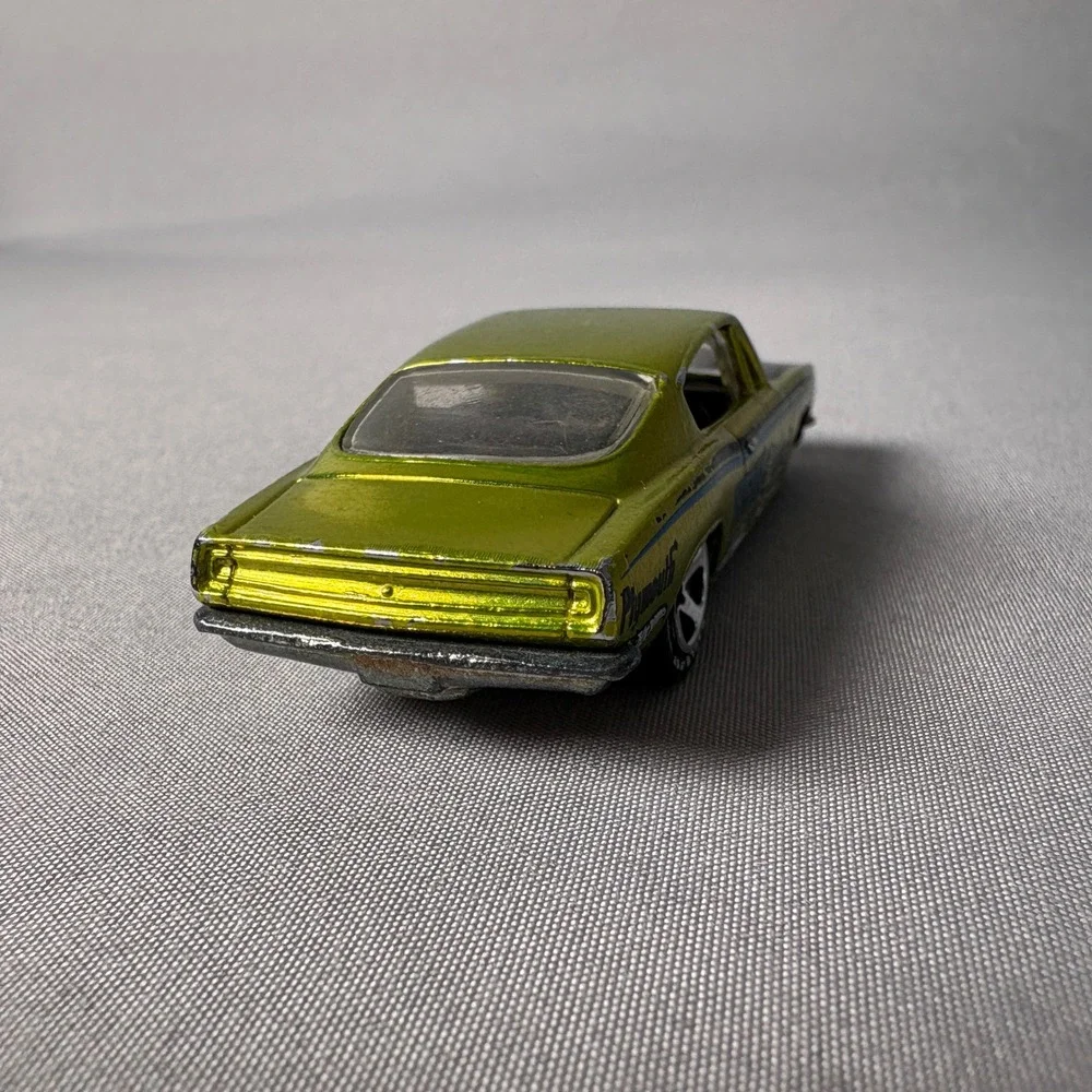Hot Wheels Hemi Cuda Plymouth Lime Green Metallic Diecast Car Goodyear Wheels